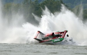 Steve David barrel-rolls after colliding with Dave Villwock
(Image by Katie Brown)