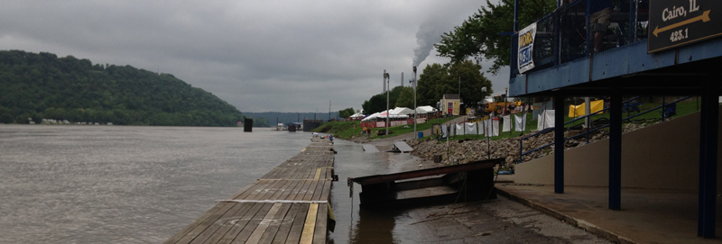 High water at the judges' stand at Madison