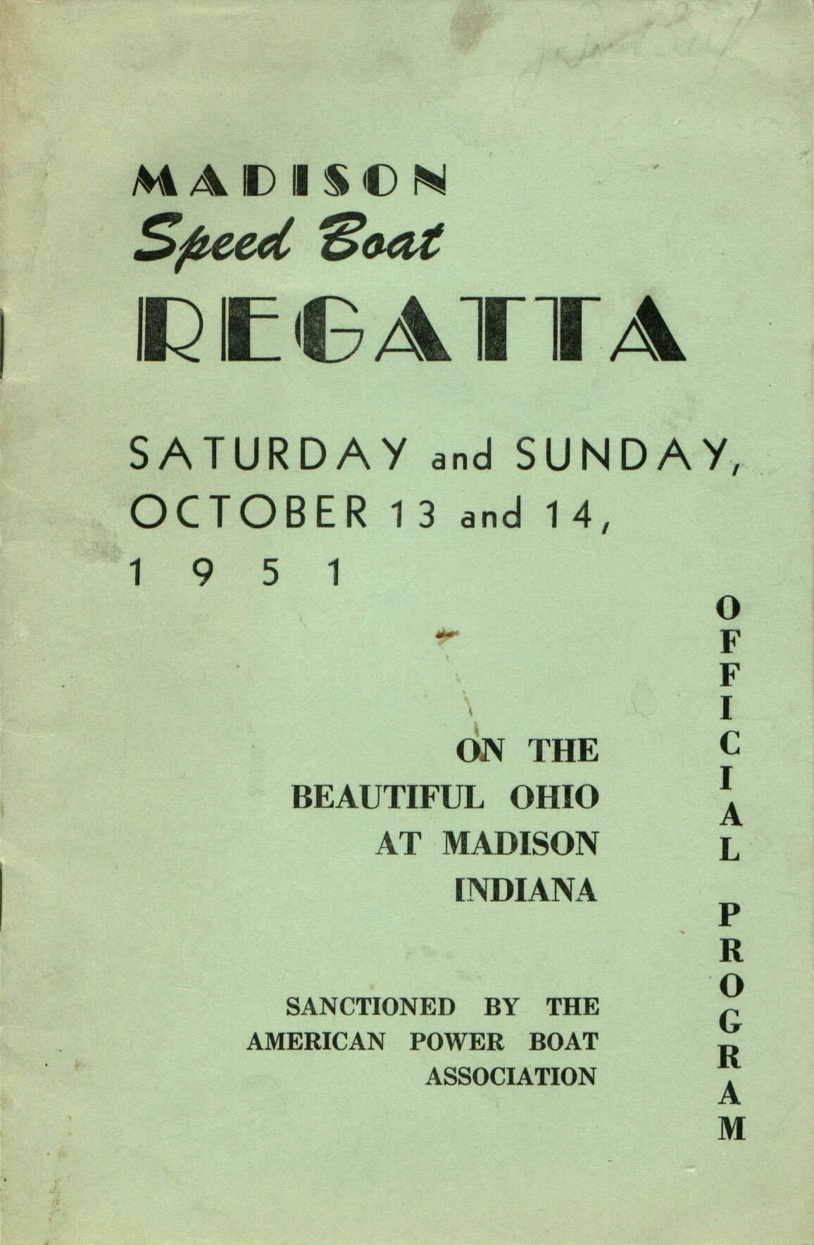 1951 Indiana Governor's Cup Programme Guide