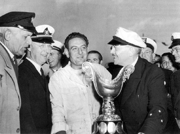 Guy Lombardo receiving the APBA Gold Cup