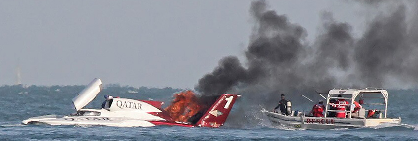 Spirit of Qatar aflame
Photo by Chris Denslow - H1