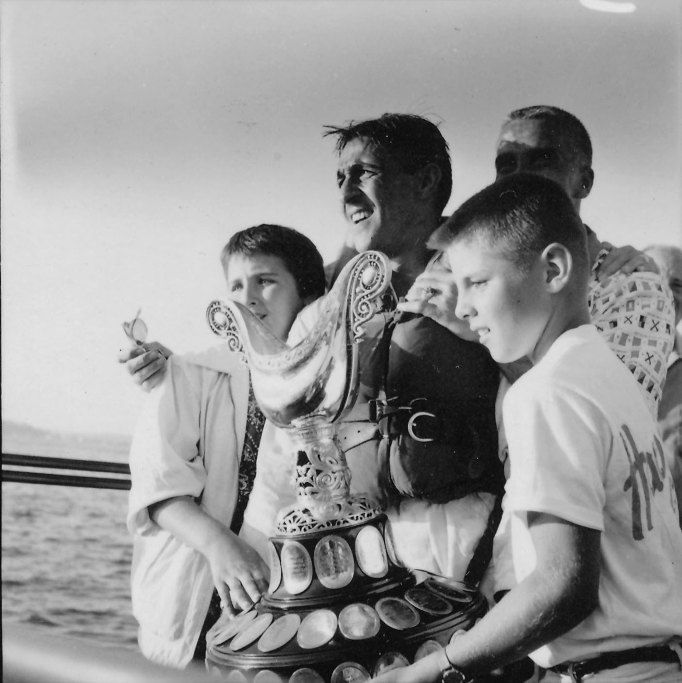 Jack Regas, Mike Welsch with Gold Cup Trophy